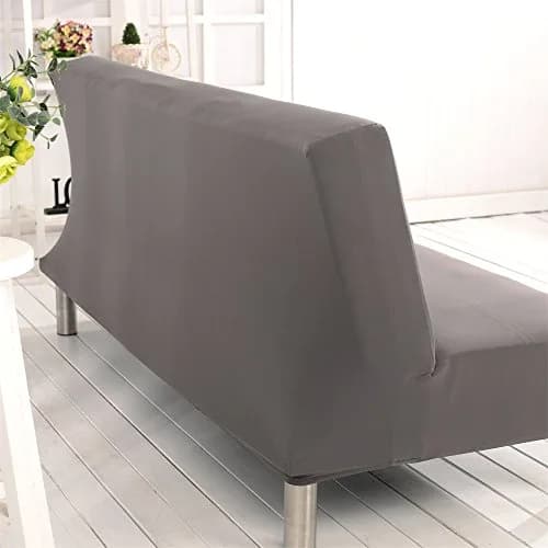 Homonic Grey Sofa Bed Cover Polyester Spandex 3 Seater | Elastic Non-Armrest Slipcover (80" x 50" in) thumbnail 4
