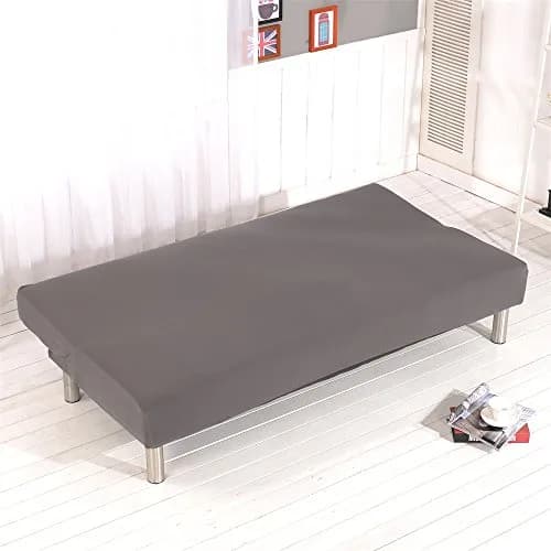 Homonic Grey Sofa Bed Cover Polyester Spandex 3 Seater | Elastic Non-Armrest Slipcover (80" x 50" in) thumbnail 3