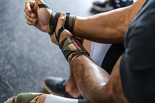 Harbinger Red Line 18-Inch Weightlifting Wrist Wraps (Pair, Camo) | Competition Grade Elastic for Maximum Stability thumbnail 5