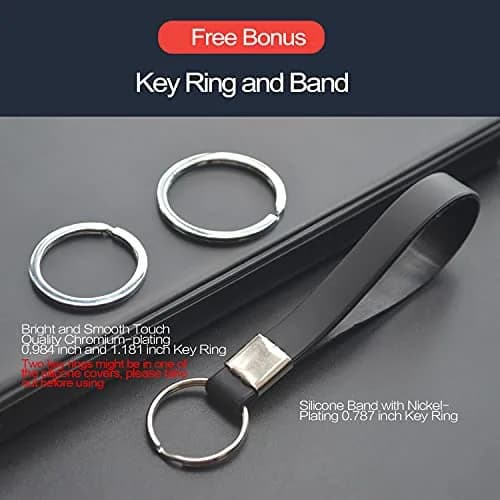INFIPAR Black 2pcs Key Fob Cover Case with Key Ring & Band for Jeep Wrangler JL Gladiator JT Flip 3 Buttons thumbnail 7