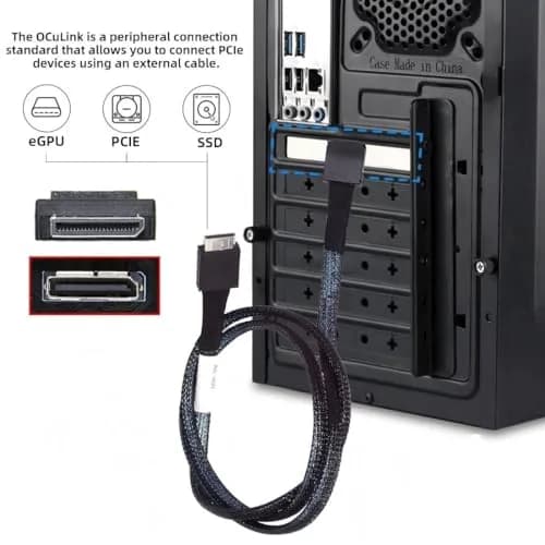 chenyang OCuLink SFF-8611 PCIe 4.0 Cable 50cm | 64Gbps Data Transfer for eGPU & SSD thumbnail 5