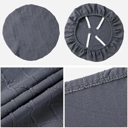 Fuloon Grey Dining Chair Seat Covers 6 Pack | Stretchable & Washable for Kitchen & Dining Chairs thumbnail 4