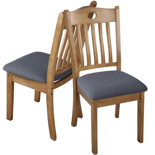 Fuloon Grey Dining Chair Seat Covers 6 Pack | Stretchable & Washable for Kitchen & Dining Chairs thumbnail 7