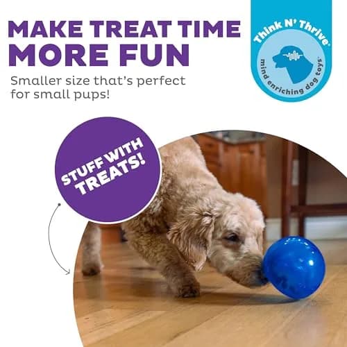 Outward Hound Lil' Snoop Interactive Treat Dispensing Dog Toy, Blue, 4" | Puzzle & Slow Feeder for Small & Medium Dogs thumbnail 2