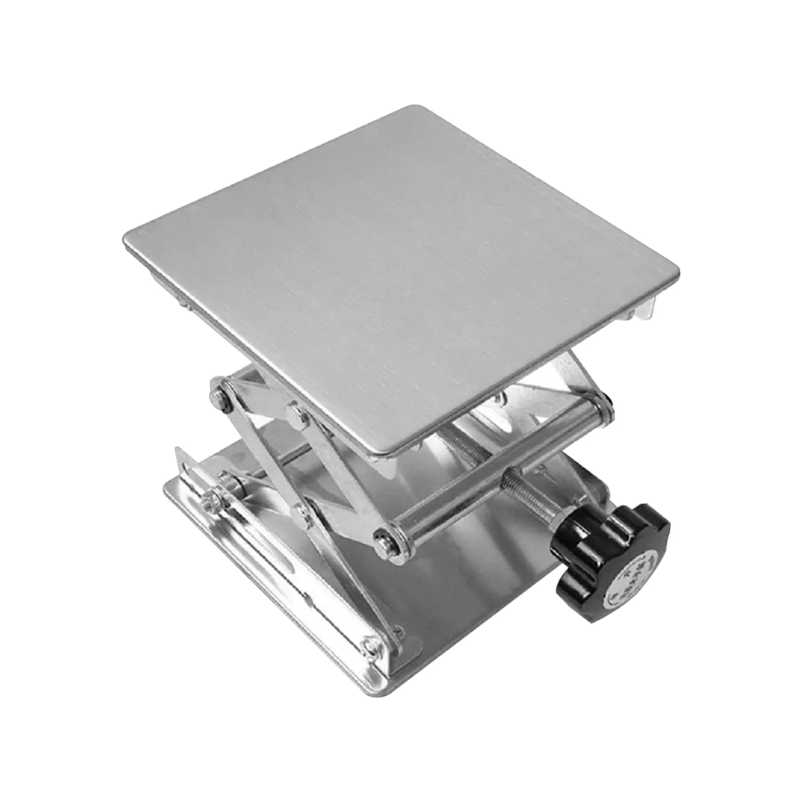 SUCOHANS 4" x 4" Stainless Steel Lab Jack Lift Stand Table Scissor Stand Platform 10cm (4") | Precision Height Adjustment for Labs — 8"x8"