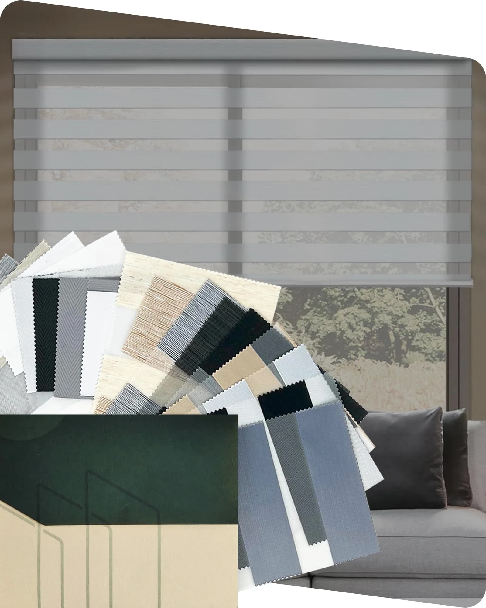 Yoolax Motorized Zebra Blinds with Remote Multicolor Fabric Samples | Smart Electric Shades for Windows — A Set Multicolor Fabric Samples