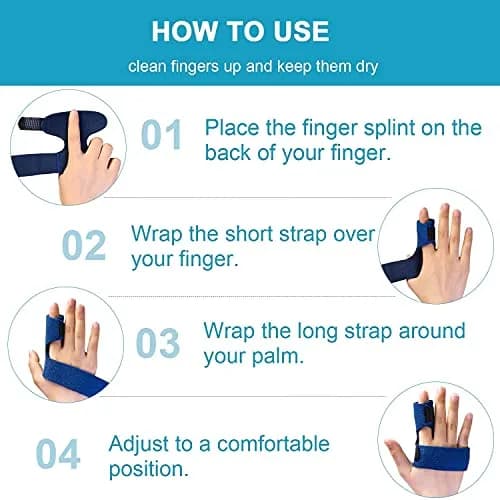 Sumifun Trigger Finger Splint with 2 Gel Sleeves for Left Hand | Adjustable Aluminum Finger Brace for Sprains, Tendonitis, Arthritis Pain Relief (1 Count) thumbnail 7