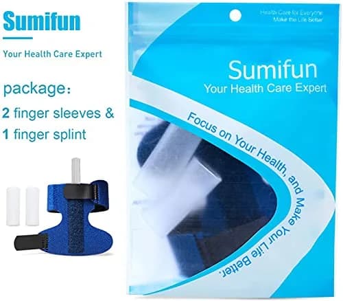 Sumifun Trigger Finger Splint with 2 Gel Sleeves for Left Hand | Adjustable Aluminum Finger Brace for Sprains, Tendonitis, Arthritis Pain Relief (1 Count) thumbnail 8