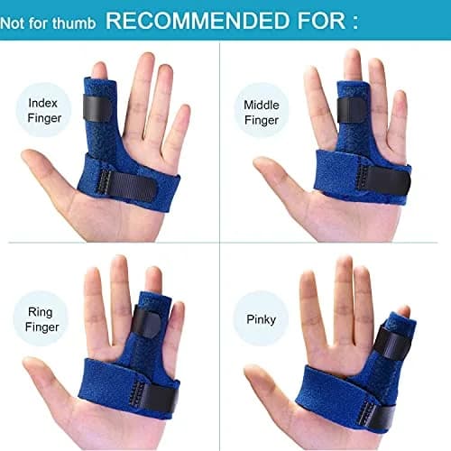 Sumifun Trigger Finger Splint with 2 Gel Sleeves for Left Hand | Adjustable Aluminum Finger Brace for Sprains, Tendonitis, Arthritis Pain Relief (1 Count) thumbnail 2