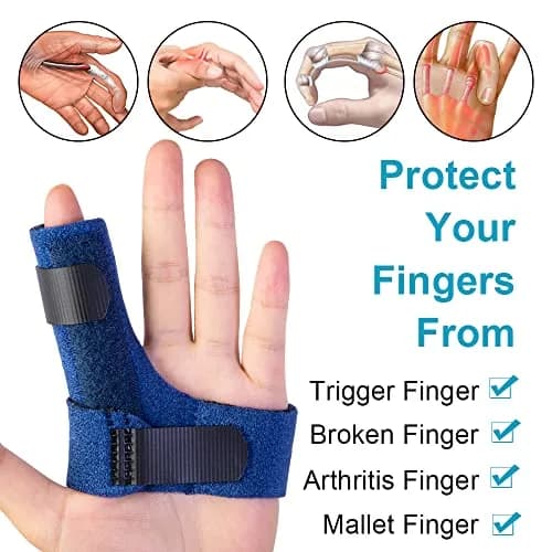 Sumifun Trigger Finger Splint with 2 Gel Sleeves for Left Hand | Adjustable Aluminum Finger Brace for Sprains, Tendonitis, Arthritis Pain Relief (1 Count) thumbnail 3