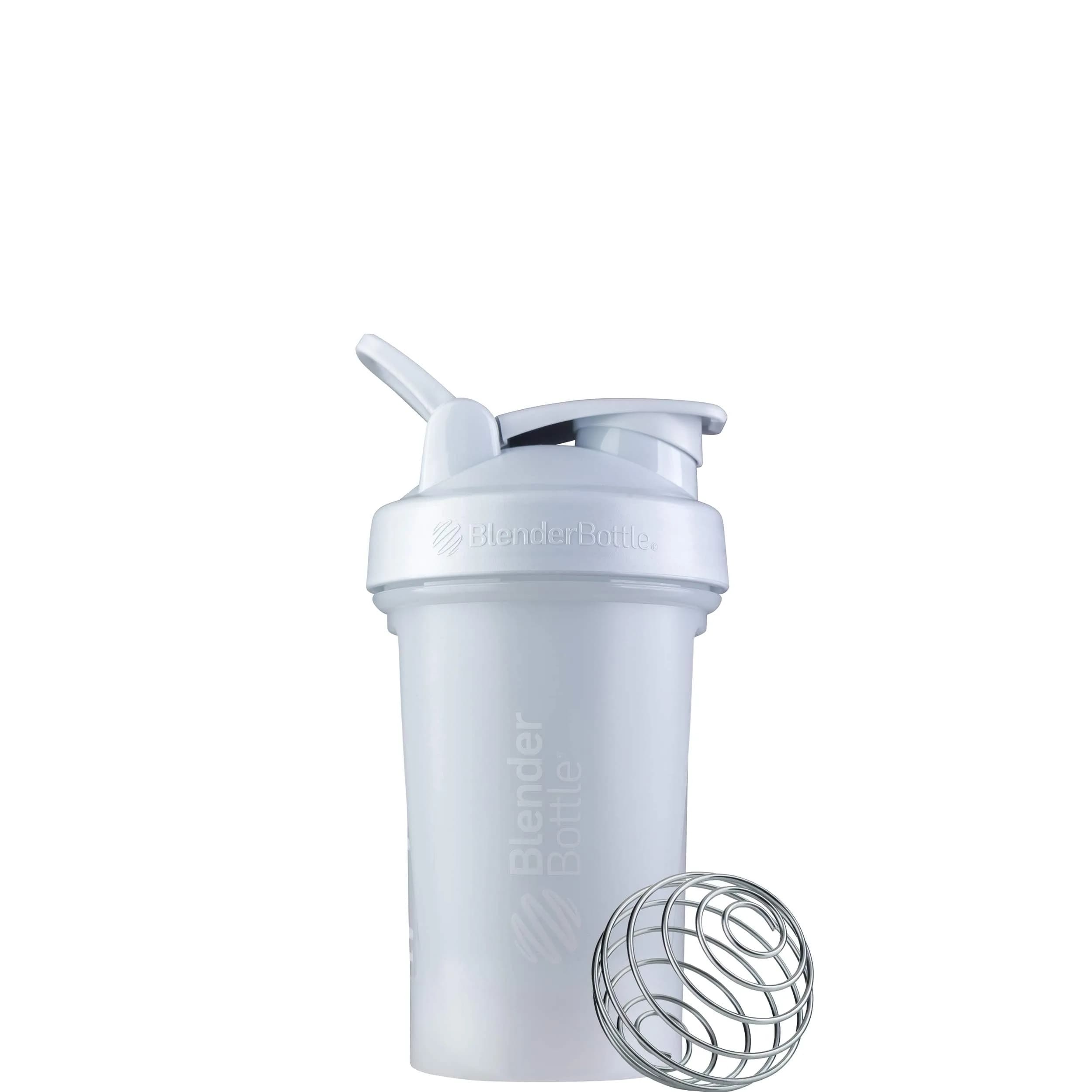 BlenderBottle Classic V2 Shaker Bottle 600ml (20 oz) | Patented Mixing System — White / 20 Ounces