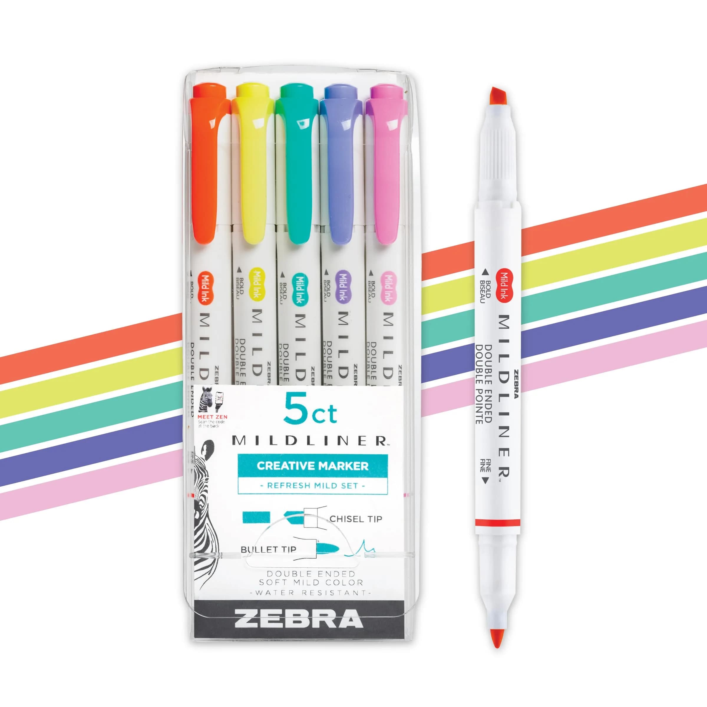 Zebra Pen Mildliner Highlighters Citrus Green Dual Tip 12-Pack | No Bleed Ink for Students & Office — Refresh / Non Toxic