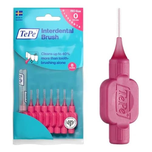 TePe Original Interdental Brush Size 0 Rosa | Effective Plaque Removal for Healthy Gums thumbnail 1