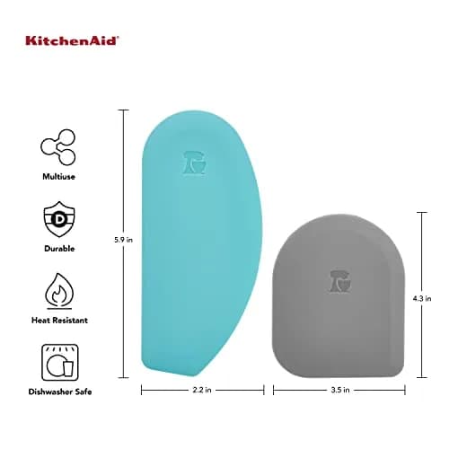 KitchenAid Gourmet Bowl Scraper Set of 2 | Heat-Resistant Silicone & Nylon for All Surfaces thumbnail 2