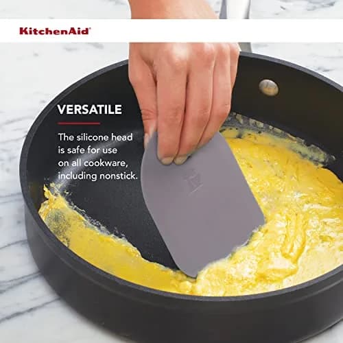 KitchenAid Gourmet Bowl Scraper Set of 2 | Heat-Resistant Silicone & Nylon for All Surfaces thumbnail 3