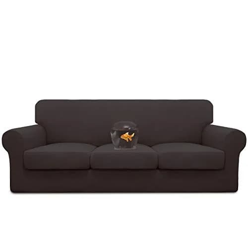 Easy-Going Waterproof Oversized Sofa Cover for 3 Cushion Sofas | Chocolate, 86-108 inch Seat Width thumbnail 1