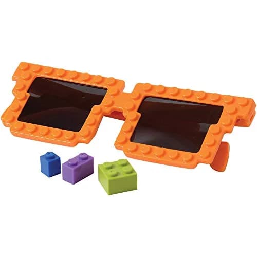 Bedwina Building Blocks Sunglasses (6-Pack) Neon Kids Party Favors | Creative DIY Design thumbnail 7