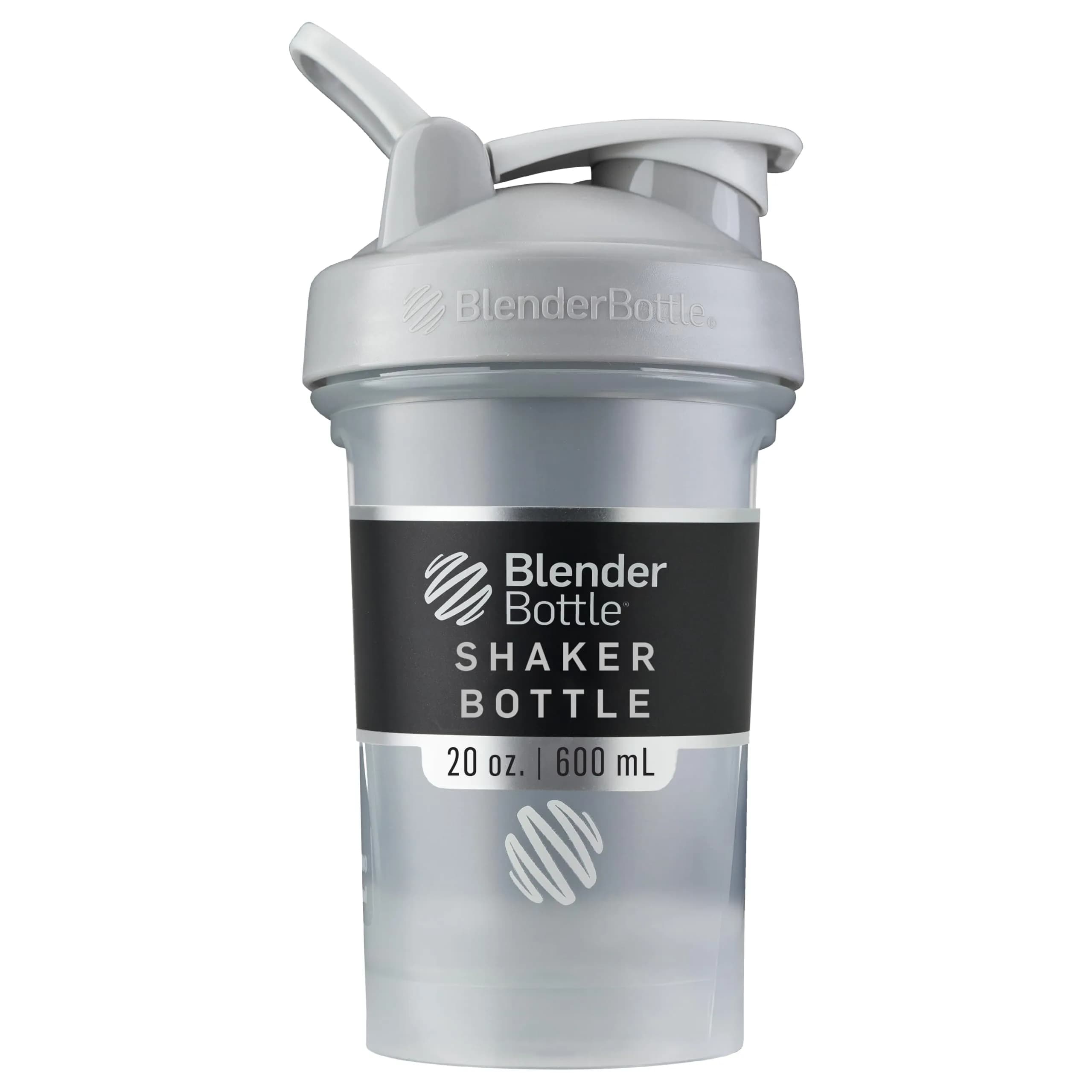 BlenderBottle Classic V2 Shaker Bottle 600ml (20 oz) | Patented Mixing System — Pebble Grey / 20 Ounces