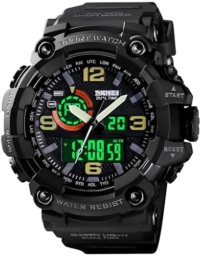 Gosasa Men's Multi-Function Military Sports Watch 51mm (2.01 in) | Dual Time Analog-Digital LED thumbnail 1