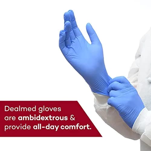 Dealmed Nitrile Exam Gloves Purple X-Small (200 Count) | Latex-Free, Powder-Free, Ambidextrous thumbnail 5