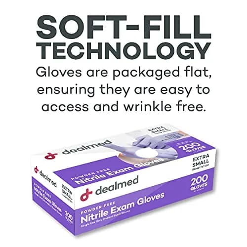 Dealmed Nitrile Exam Gloves Purple X-Small (200 Count) | Latex-Free, Powder-Free, Ambidextrous thumbnail 7