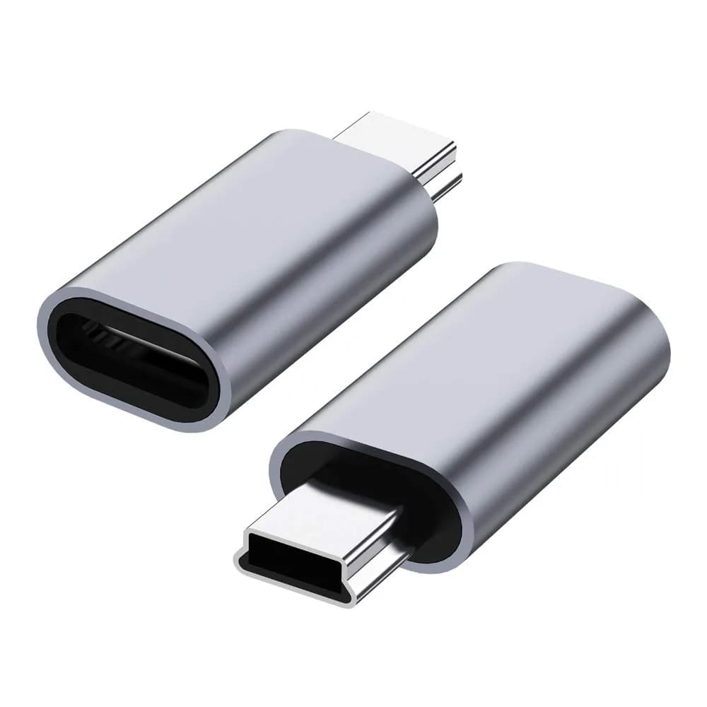 JXMOX USB C to Mini USB 2.0 Adapter (2-Pack) | Charge & Sync Data Up to 480 Mbps - main product image
