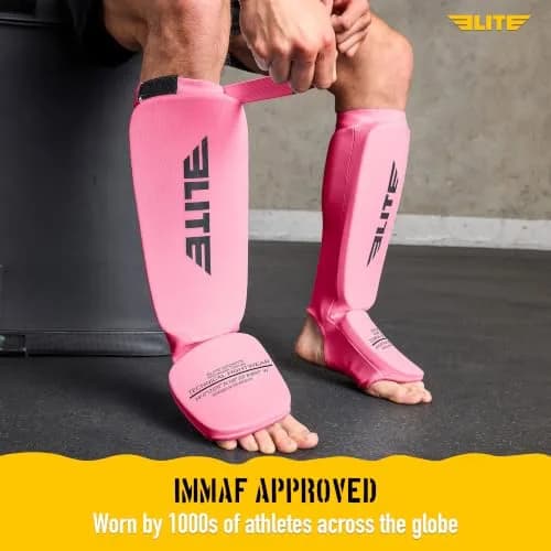 Elite Sports MMA Shin Pads for Muay Thai & Kickboxing | Adjustable, Lightweight, Shock Absorbing thumbnail 7