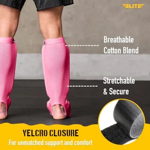 Elite Sports MMA Shin Pads for Muay Thai & Kickboxing | Adjustable, Lightweight, Shock Absorbing thumbnail 3