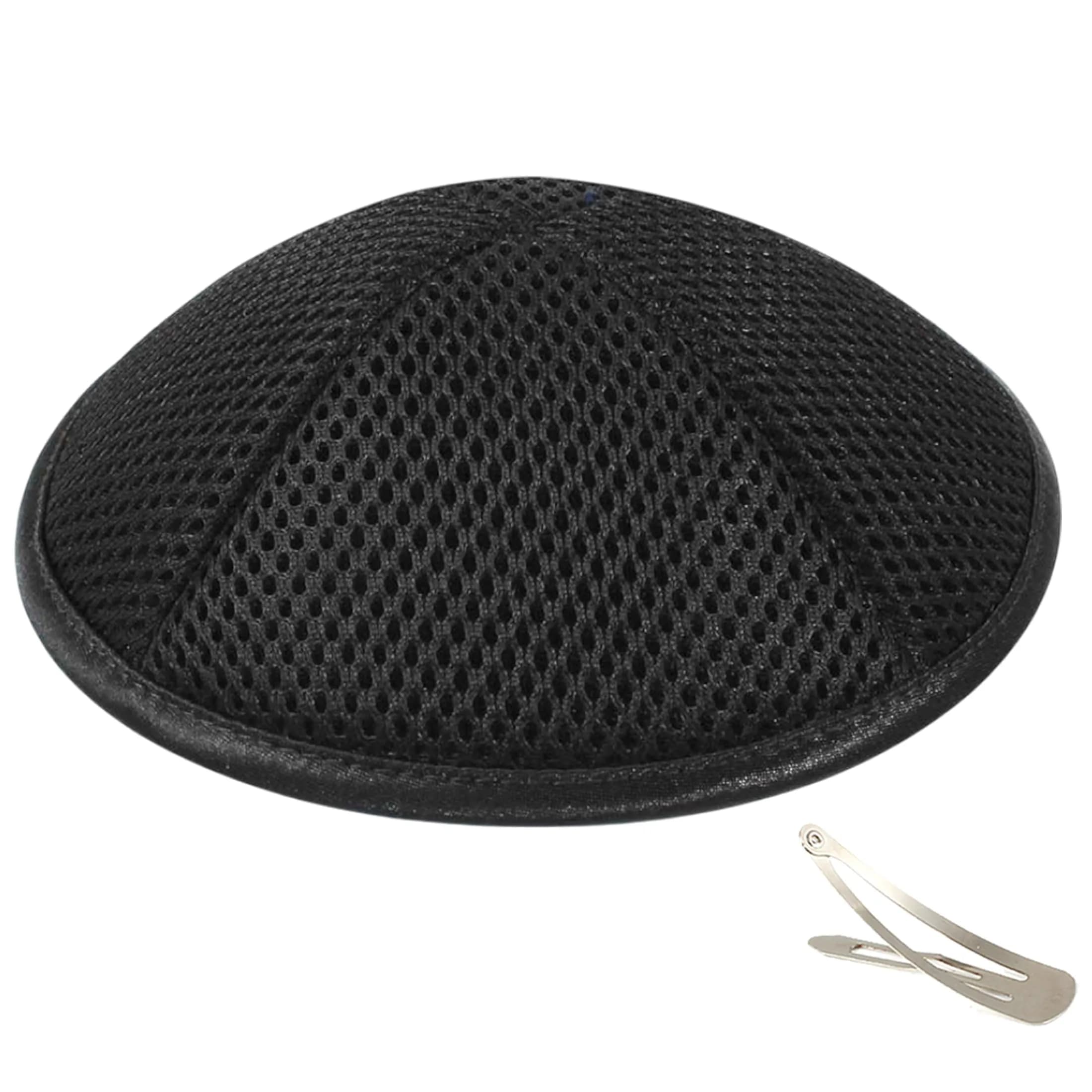 Zion Judaica Deluxe Mesh Kippah 6.25" (16 cm) | Royal Blue for Events & Everyday Use — Black