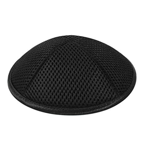 Zion Judaica Ltd Black Mesh Kippah for Teens & Adults | 6.25" Diameter (16 cm) thumbnail 2