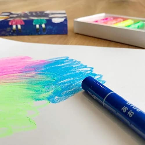 KOKUYO Highlighter Crayons 5 Colors (Red, Orange, Yellow, Yellow-Green, Blue) | Fluorescent Neon Art Supplies thumbnail 3