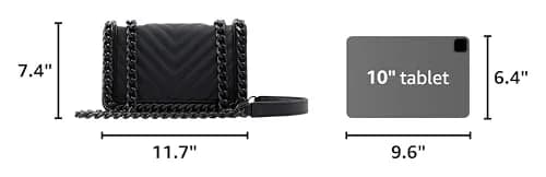ALDO Women's Medium Greenwald Quilted Crossbody Bag Black | 30cm (11.7") x 19cm (7.4") thumbnail 4