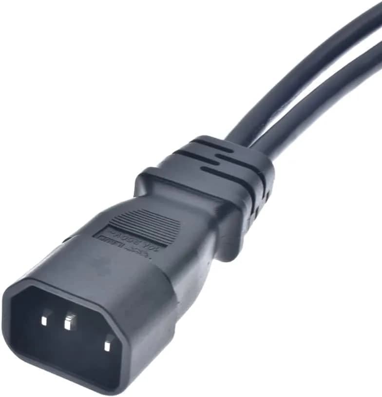 Toptekits C14 to C5+C13 Y Splitter Power Cord 0.3m (1ft) | IEC 320 C14 to C13+C5 Female Splitter thumbnail 5