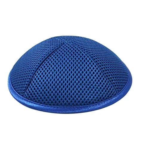 Zion Judaica Deluxe Mesh Kippah 6.25" (16 cm) | Royal Blue for Events & Everyday Use thumbnail 1