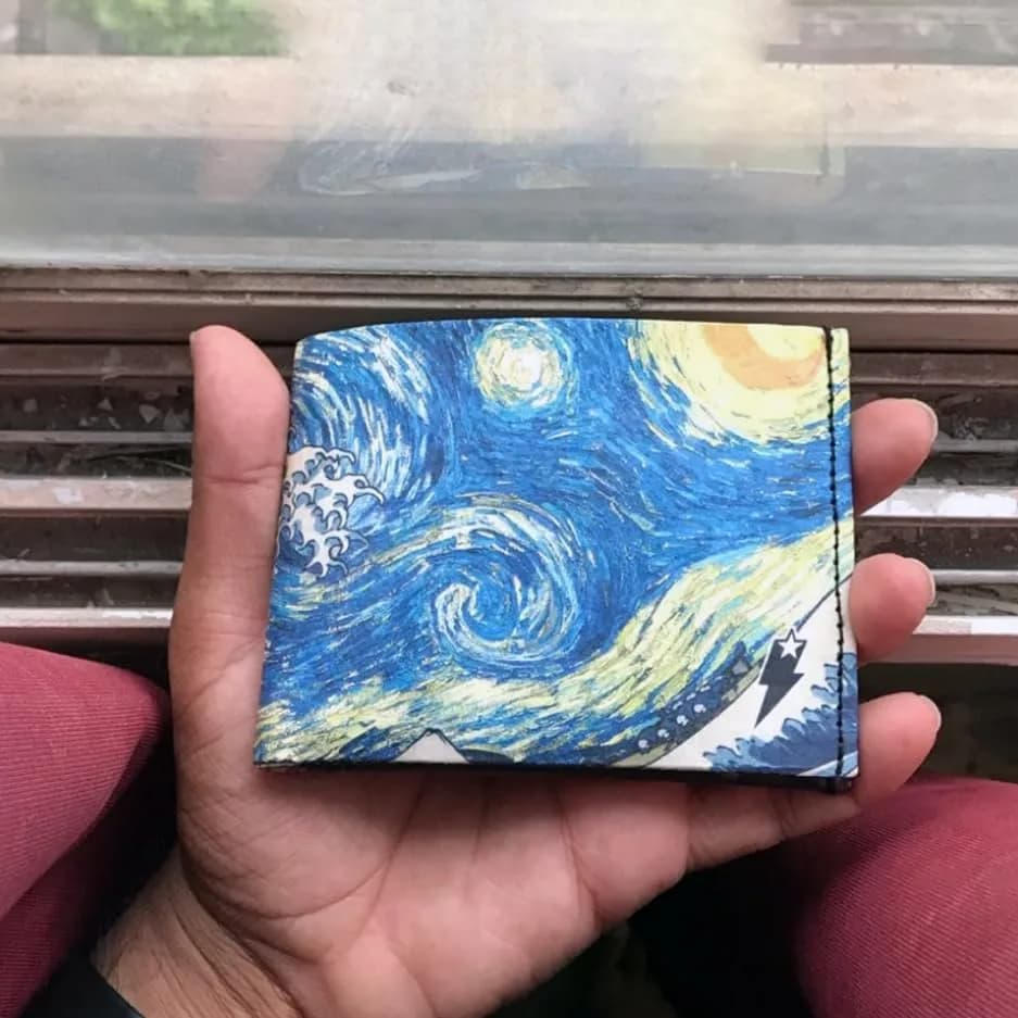 SUPERVEK Starry Wave Tyvek RFID Blocking Bifold Wallet | 13cm (5.1in) x 20cm (7.9in) x 1cm (0.4in) thumbnail 7