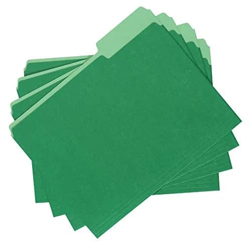 Amazon Basics File Folders for Organization, Letter Size, 1/3 Cut Tab, Bright Green, 36-Pack | Durable Paper Folders for Office and School thumbnail 4