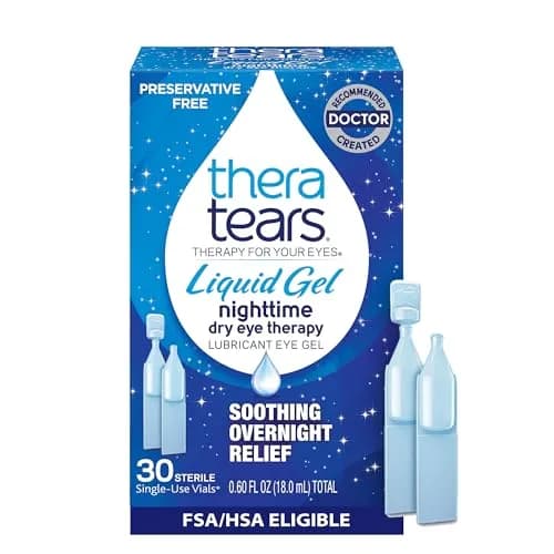 TheraTears Liquid Gel Nighttime Eye Drops 30 Ct | Preservative-Free, Soothing Overnight Relief for Sensitive Eyes thumbnail 1