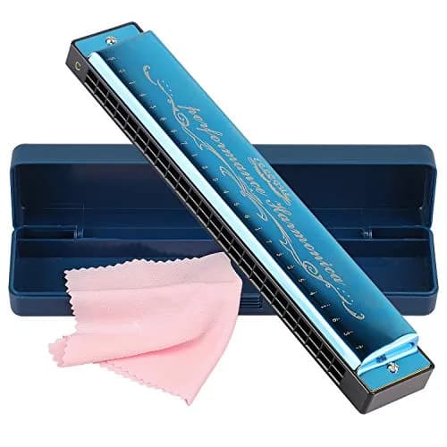 EastyGold Harmonica Mouthorgan 24 Hole C Key | Polyphonic Diatonic Instrument for Blues & Jazz thumbnail 1