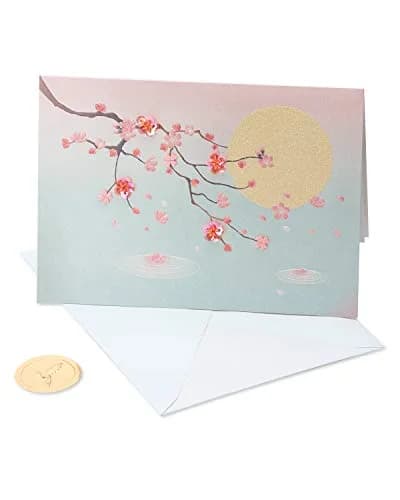 Papyrus Blank Mother's Day, Thinking of You Card (Cherry Blossoms) 13cm x 18cm | Floral Embellished Card thumbnail 1