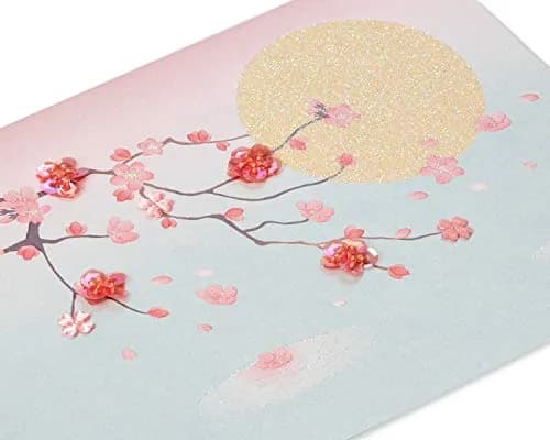 Papyrus Blank Mother's Day, Thinking of You Card (Cherry Blossoms) 13cm x 18cm | Floral Embellished Card thumbnail 5