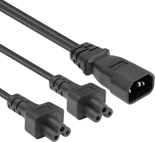 Toptekits C14 to 2xC5 Y Splitter Power Cord 1ft (30cm) | IEC 320 C14 Male to Dual C5 Female Adapter Cable thumbnail 8