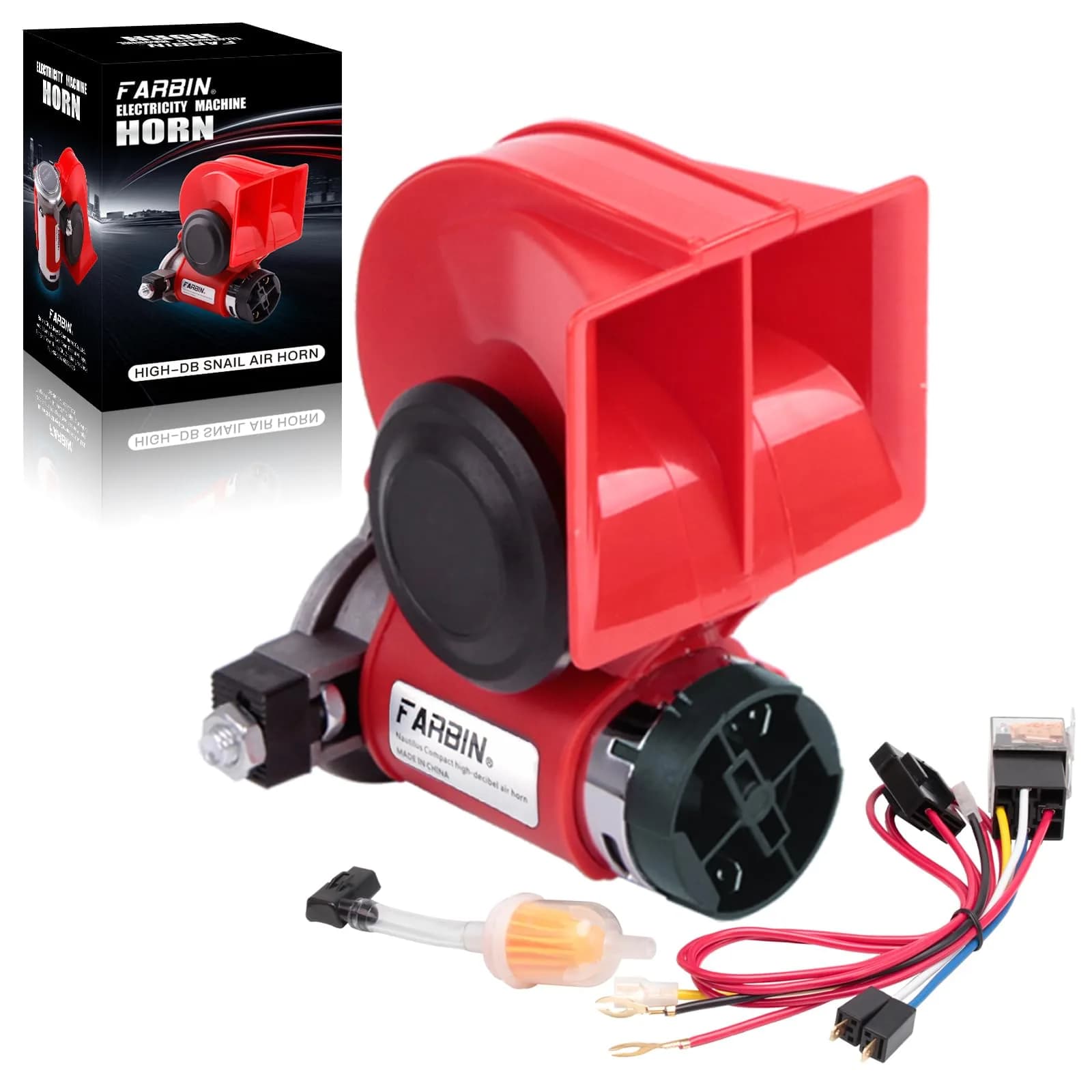 FARBIN 24V Train Horn with Compressor and Wiring Harness | 150dB Loud Air Horn for Trucks and Trains