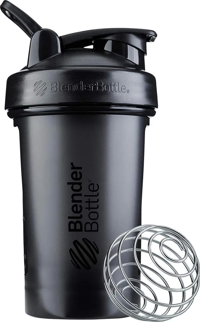 BlenderBottle Classic V2 Shaker Bottle 600ml (20 oz) | Patented Mixing System — Black