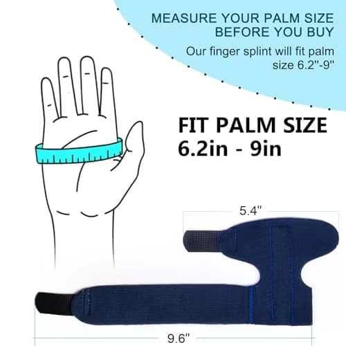 Sumifun Finger Splint Brace for Left/Right Hand, Arthritis Pain Relief, Trigger Finger Immobilizer with 2 Gel Sleeves (Palm Size 6.2-9 inches) thumbnail 5