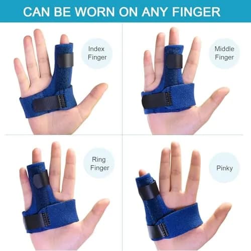 Sumifun Finger Splint Brace for Left/Right Hand, Arthritis Pain Relief, Trigger Finger Immobilizer with 2 Gel Sleeves (Palm Size 6.2-9 inches) thumbnail 2