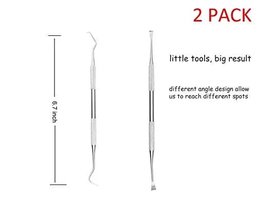 wzhe Dog Teeth Cleaning Tools Tarter Remover Canine Dental Scraper Scaler Set | 2-Piece Stainless Steel thumbnail 6