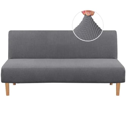 H.VERSAILTEX Armless Futon Cover Stretch Sofa Bed Slipcover Gray | Elastic, Machine Washable thumbnail 1