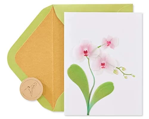 Papyrus Orchid Blank Card for Her 15.2 cm x 11.4 cm | Floral Embellished Design thumbnail 1