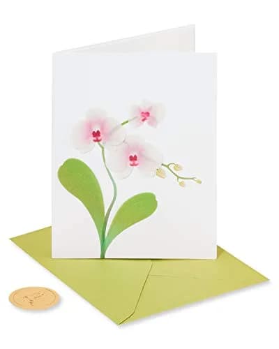 Papyrus Orchid Blank Card for Her 15.2 cm x 11.4 cm | Floral Embellished Design thumbnail 4