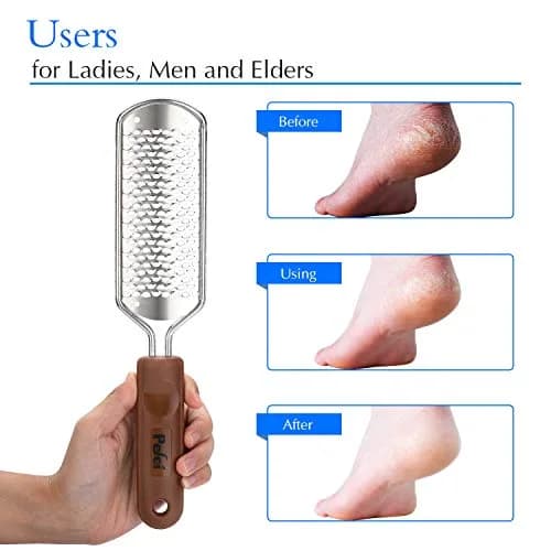 Pefei Pedicure Foot File Stainless Steel Detachable Foot Scrubber | Hard Skin Remover for Wet & Dry Feet thumbnail 4